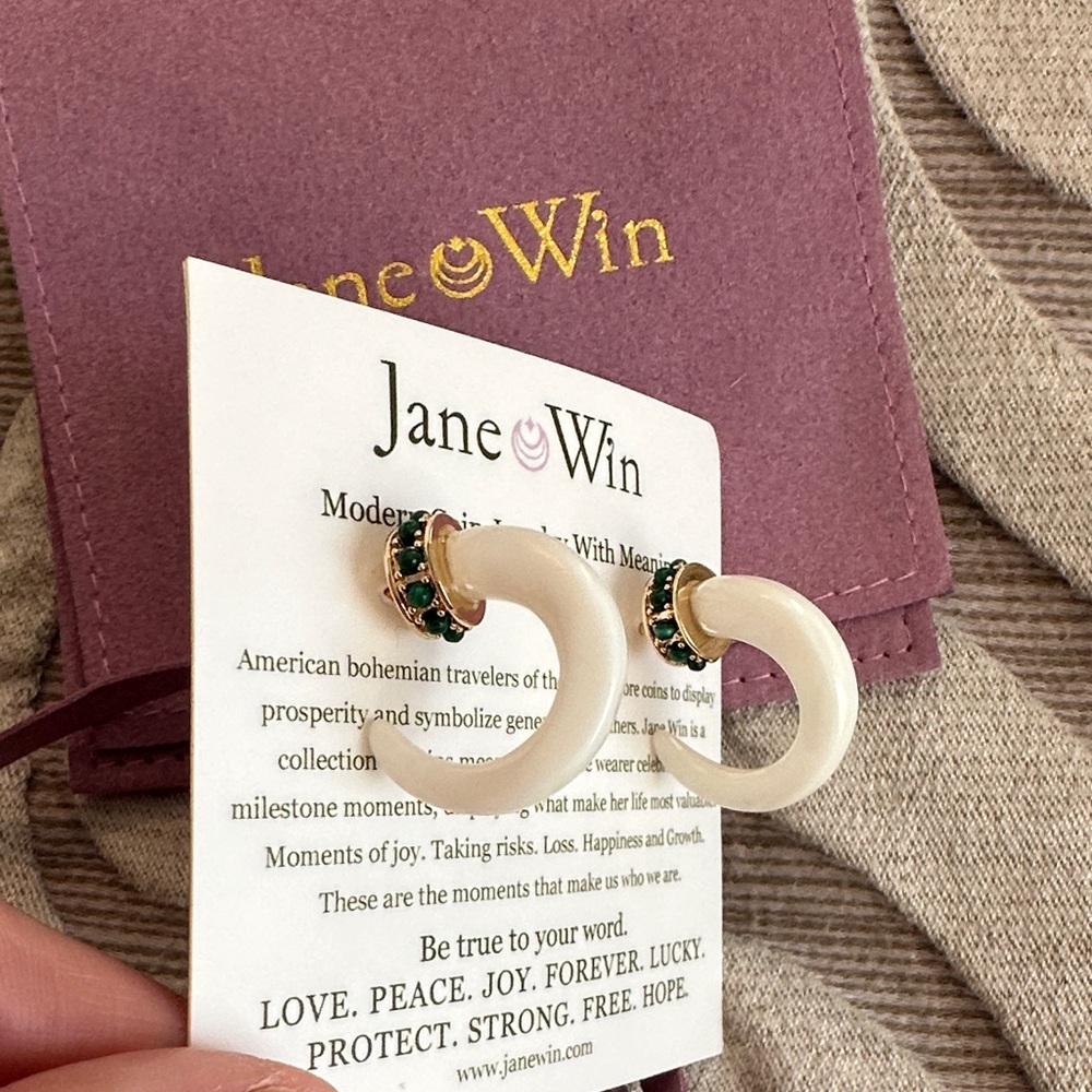 Jane Win Carved with Love Bone Earrings